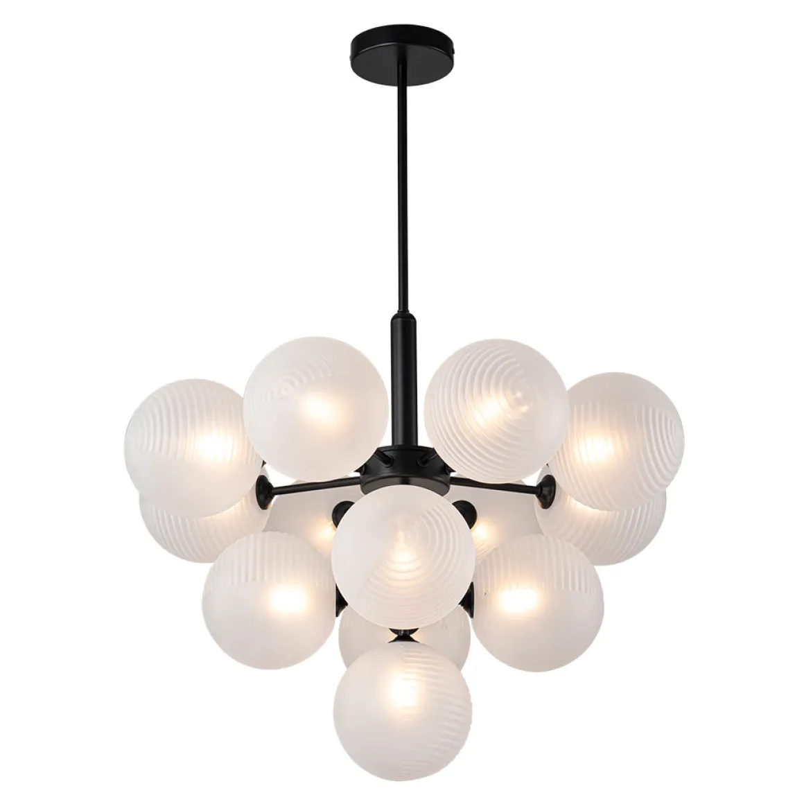 Frosted Ribbed Glass Bubble Chandelier