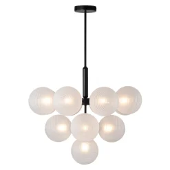 Frosted Ribbed Glass Bubble Chandelier