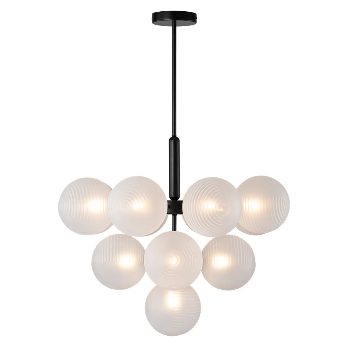 Frosted Ribbed Glass Bubble Chandelier