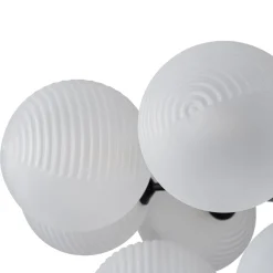Frosted Ribbed Glass Bubble Chandelier
