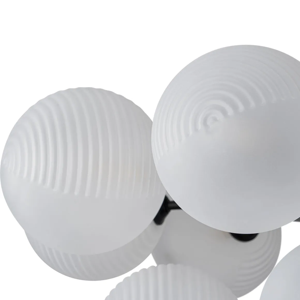 Frosted Ribbed Glass Bubble Chandelier