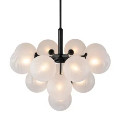 Frosted Ribbed Glass Bubble Chandelier
