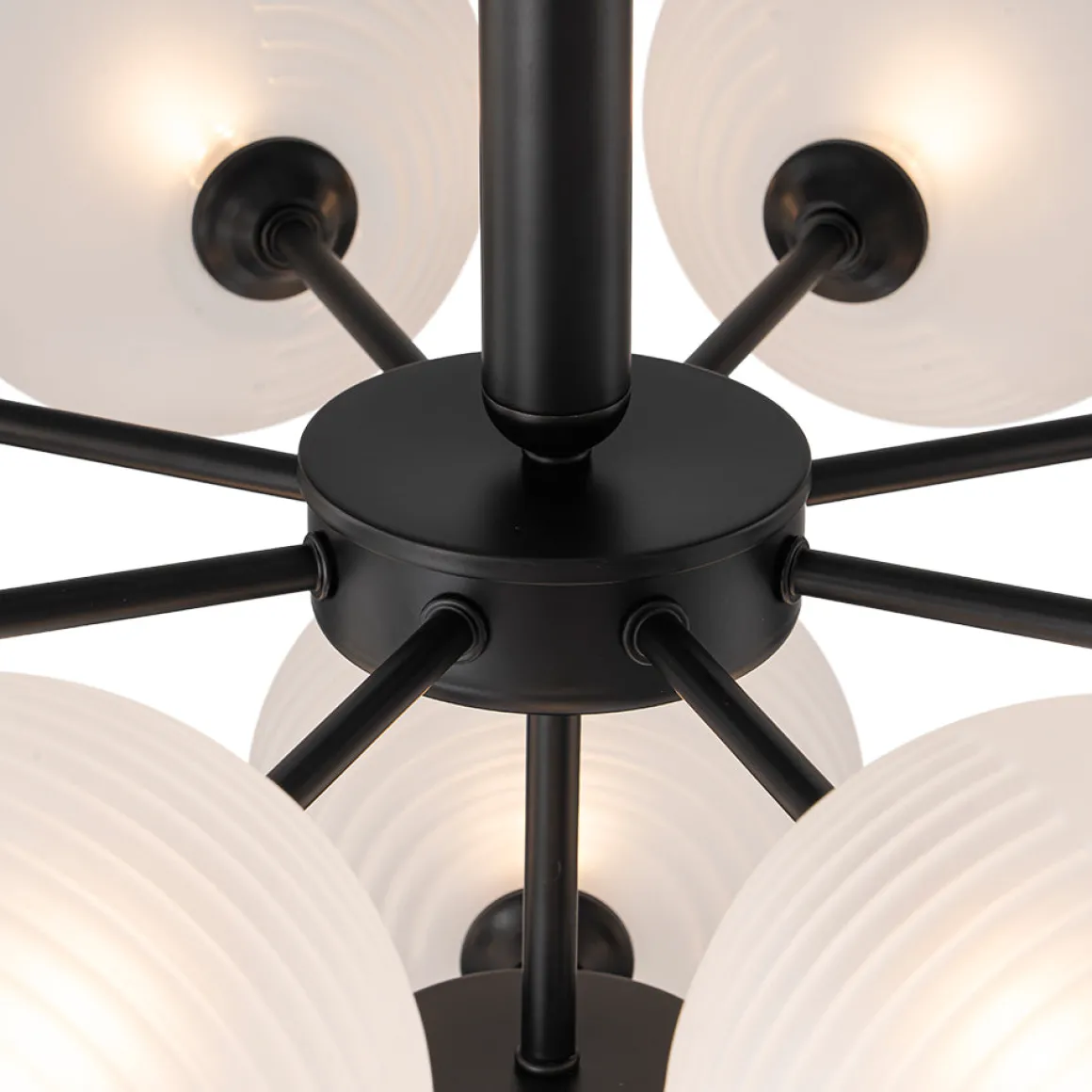 Frosted Ribbed Glass Bubble Chandelier