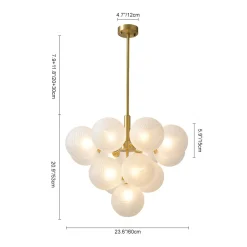 Frosted Ribbed Glass Bubble Chandelier