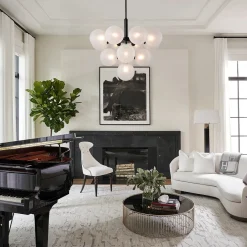 Frosted Ribbed Glass Bubble Chandelier