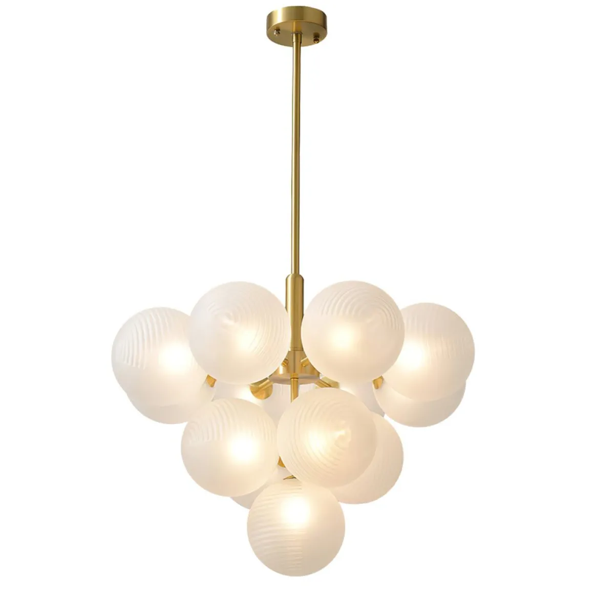 Frosted Ribbed Glass Bubble Chandelier