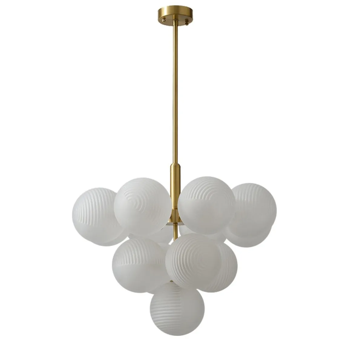 Frosted Ribbed Glass Bubble Chandelier