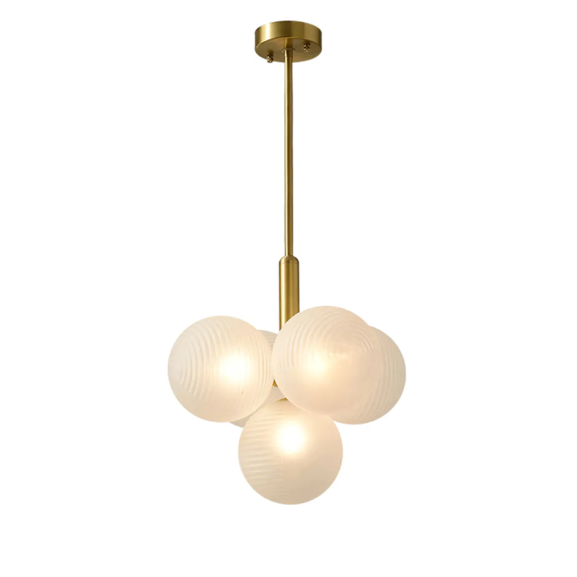 Frosted Ribbed Glass Bubble Chandelier