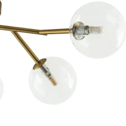 Funky Branch Style 6-Light Clear Glass Bubble Semi Flush Mount