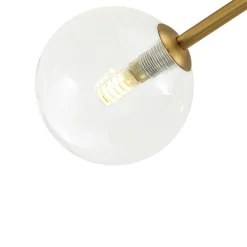 Funky Branch Style 6-Light Clear Glass Bubble Semi Flush Mount
