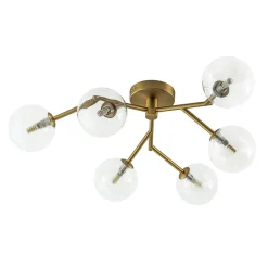 Funky Branch Style 6-Light Clear Glass Bubble Semi Flush Mount