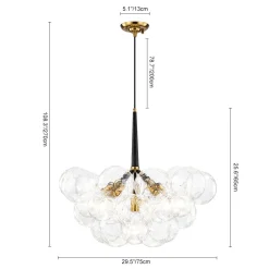 Funky Cluster Clear Faceted Glass Orb Bubble Chandelier