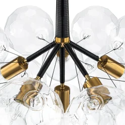 Funky Cluster Clear Faceted Glass Orb Bubble Chandelier