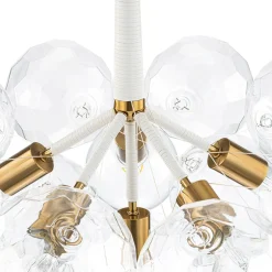 Funky Cluster Clear Faceted Glass Orb Bubble Chandelier