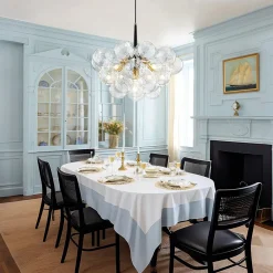 Funky Cluster Clear Faceted Glass Orb Bubble Chandelier