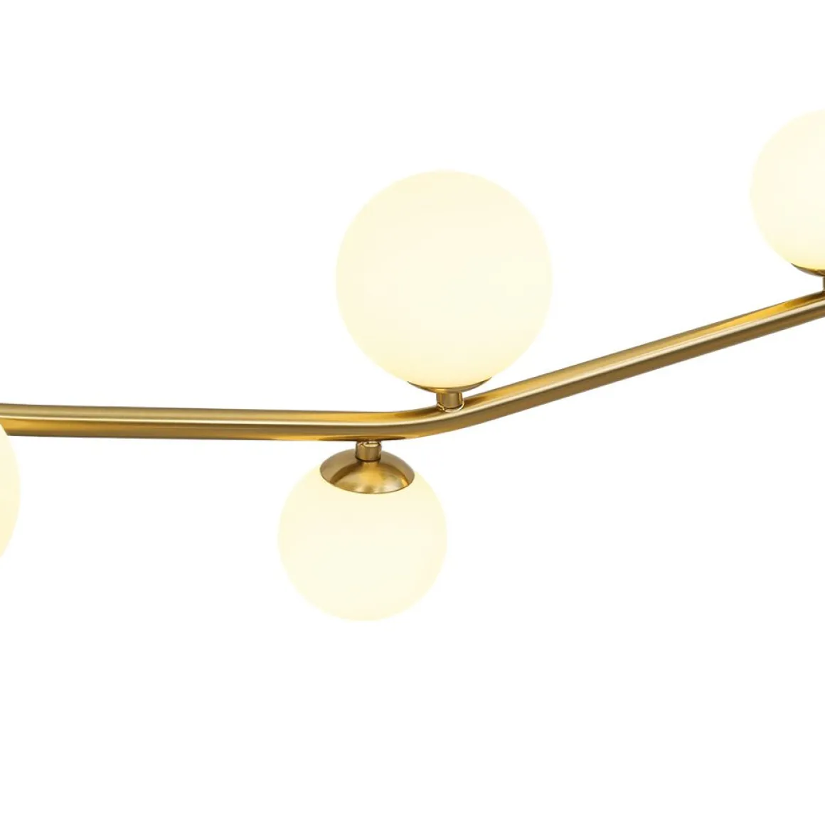 Funky Curved White Glass Bubble Linear Island Chandelier