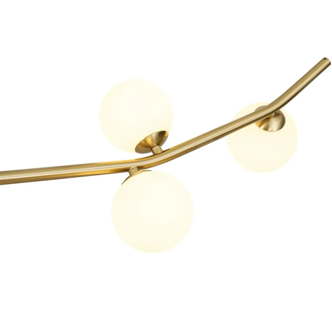 Funky Curved White Glass Bubble Linear Island Chandelier