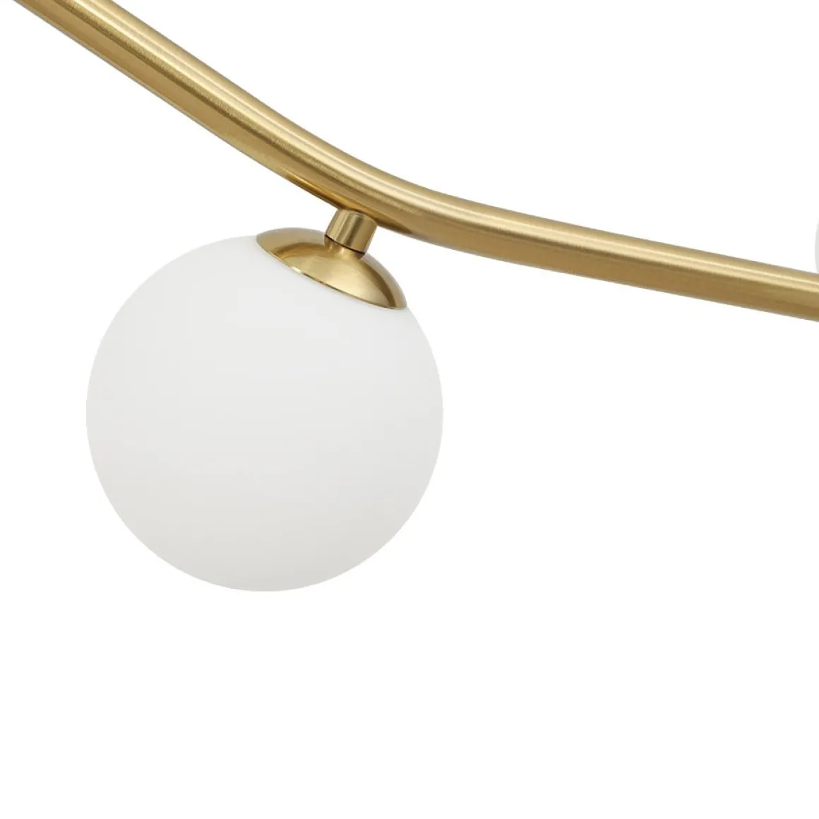 Funky Curved White Glass Bubble Linear Island Chandelier