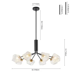 Funky Eclectic Frozen Icy Style Black Sputnik Chandelier