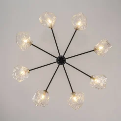 Funky Eclectic Frozen Icy Style Black Sputnik Chandelier
