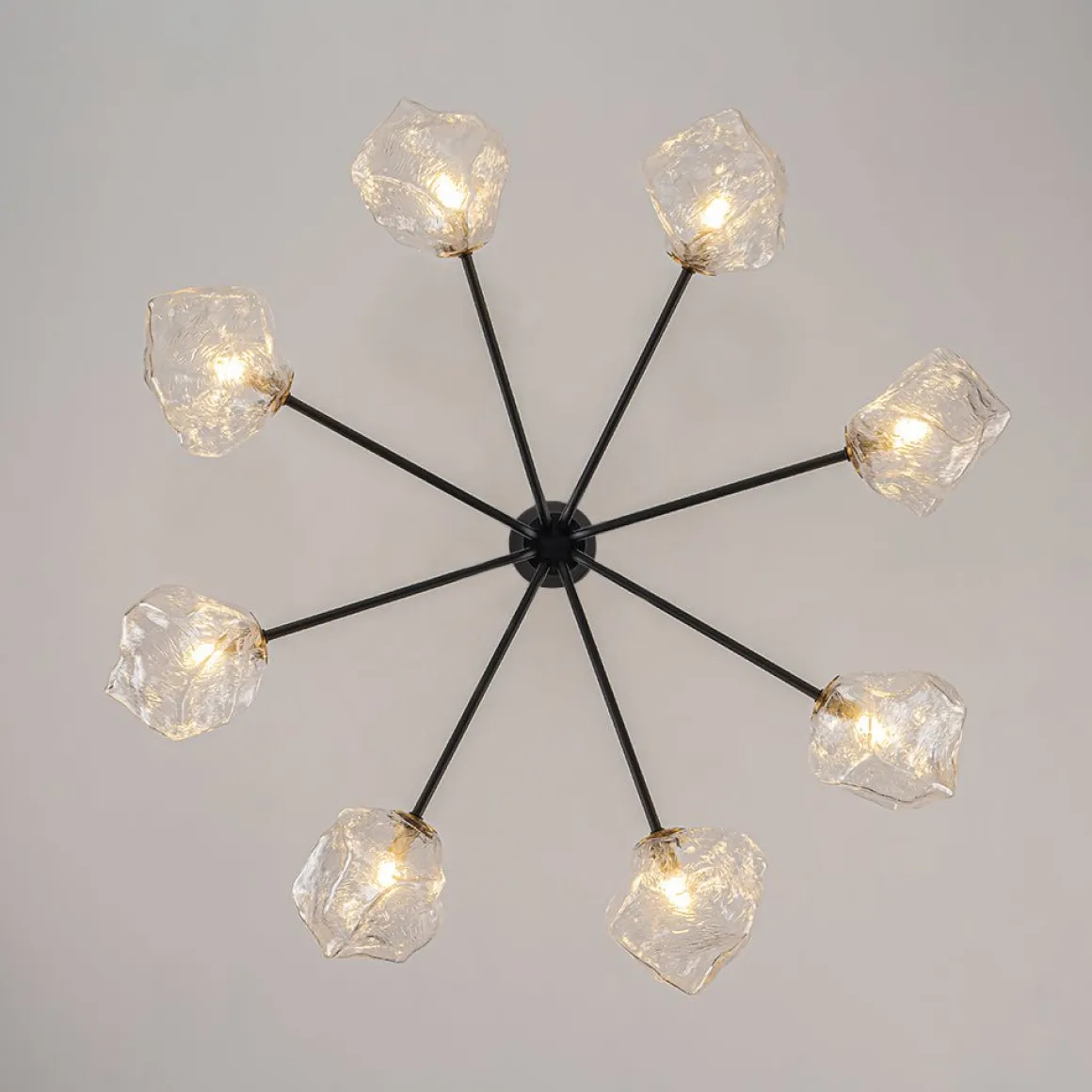 Funky Eclectic Frozen Icy Style Black Sputnik Chandelier