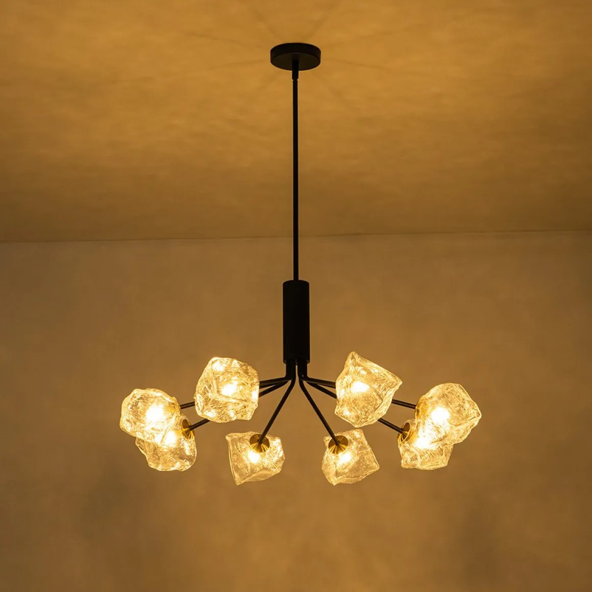 Funky Eclectic Frozen Icy Style Black Sputnik Chandelier