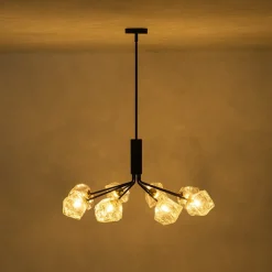 Funky Eclectic Frozen Icy Style Black Sputnik Chandelier