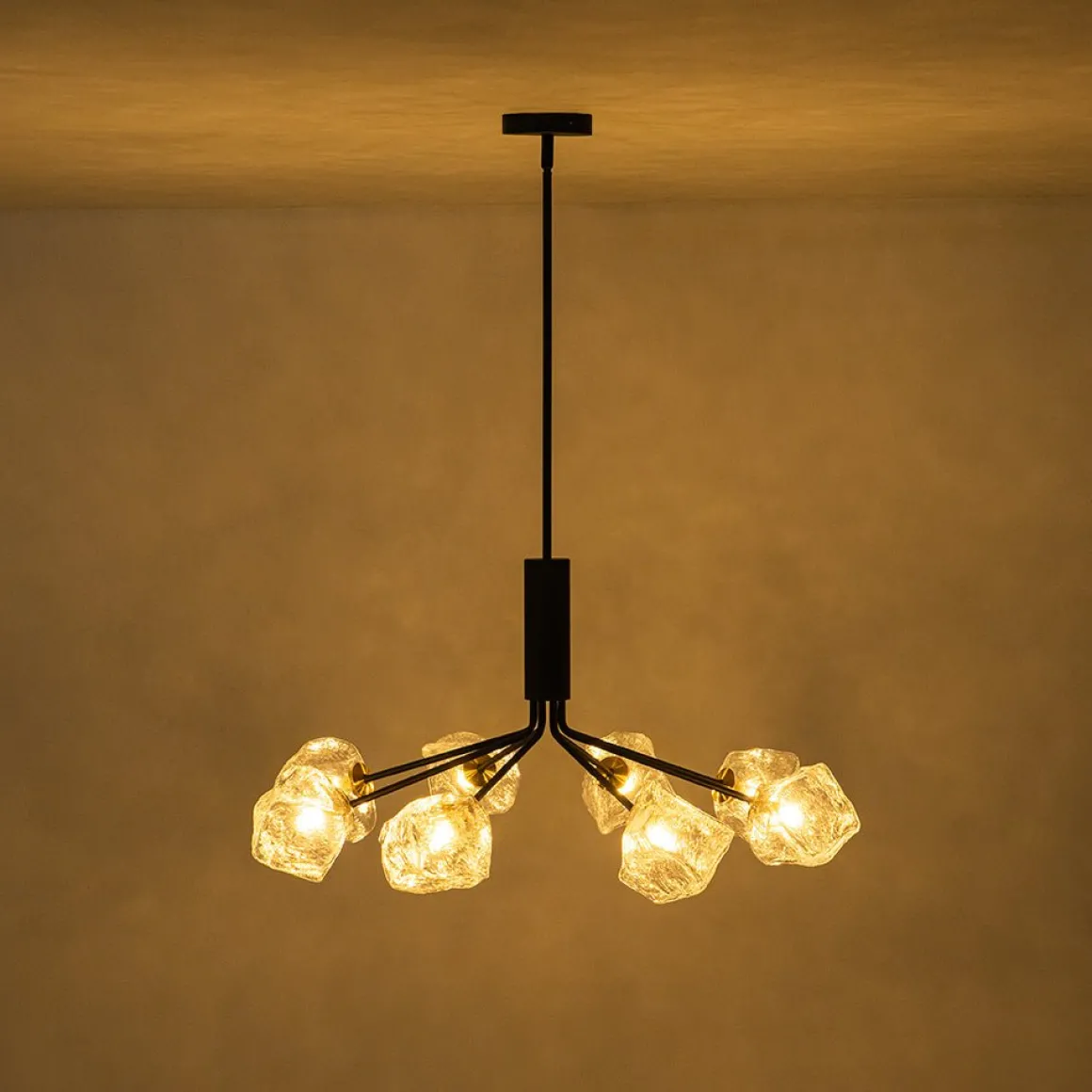 Funky Eclectic Frozen Icy Style Black Sputnik Chandelier