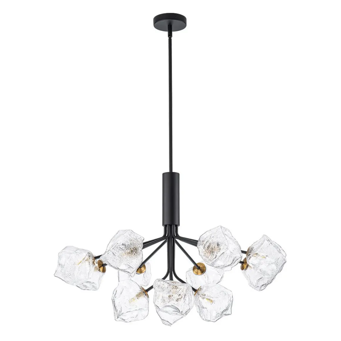 Funky Eclectic Frozen Icy Style Black Sputnik Chandelier