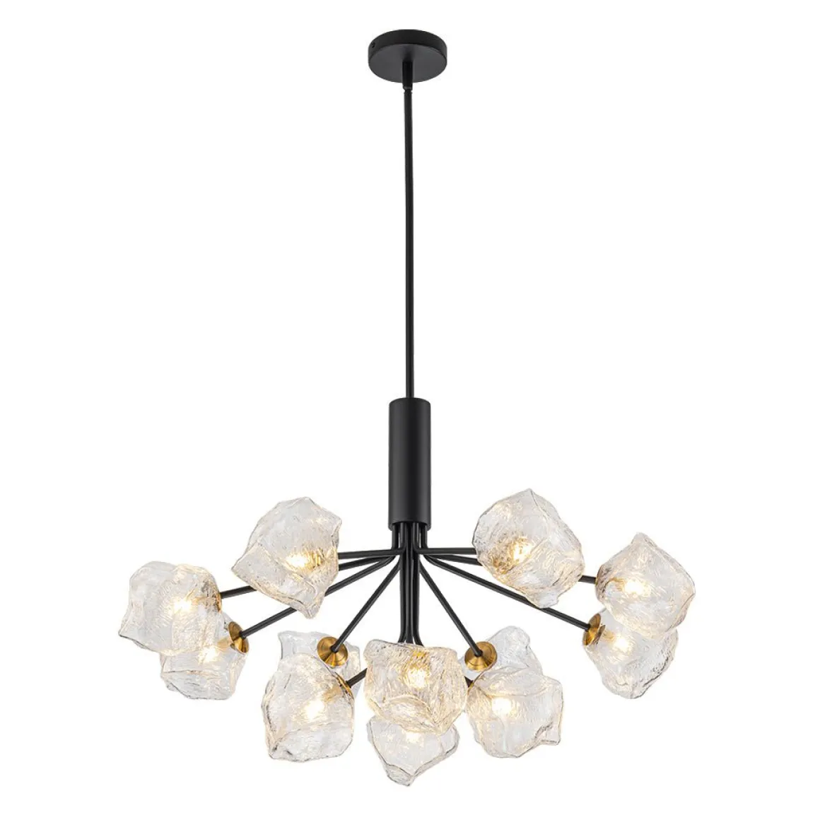 Funky Eclectic Frozen Icy Style Black Sputnik Chandelier