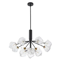 Funky Eclectic Frozen Icy Style Black Sputnik Chandelier