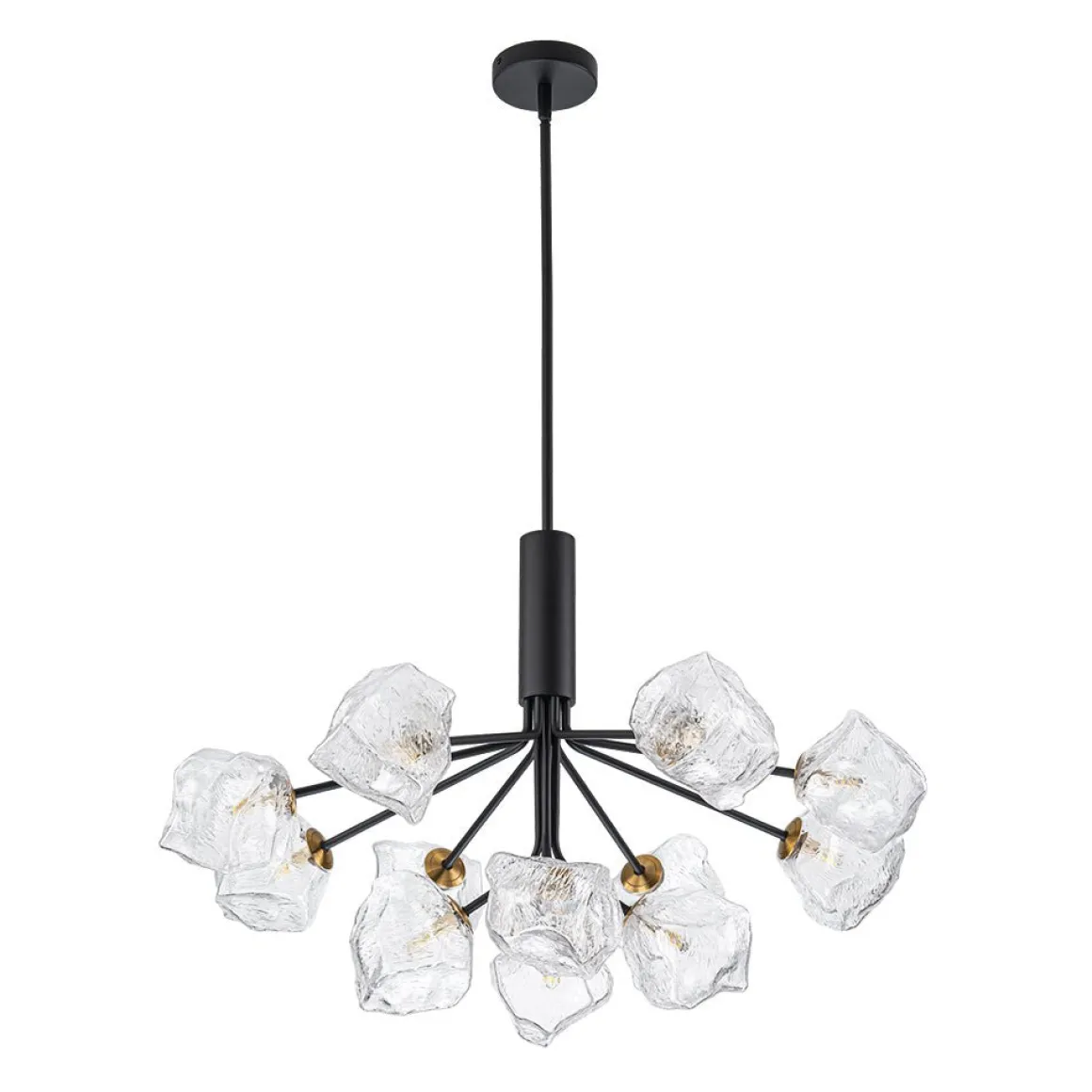 Funky Eclectic Frozen Icy Style Black Sputnik Chandelier