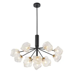 Funky Eclectic Frozen Icy Style Black Sputnik Chandelier