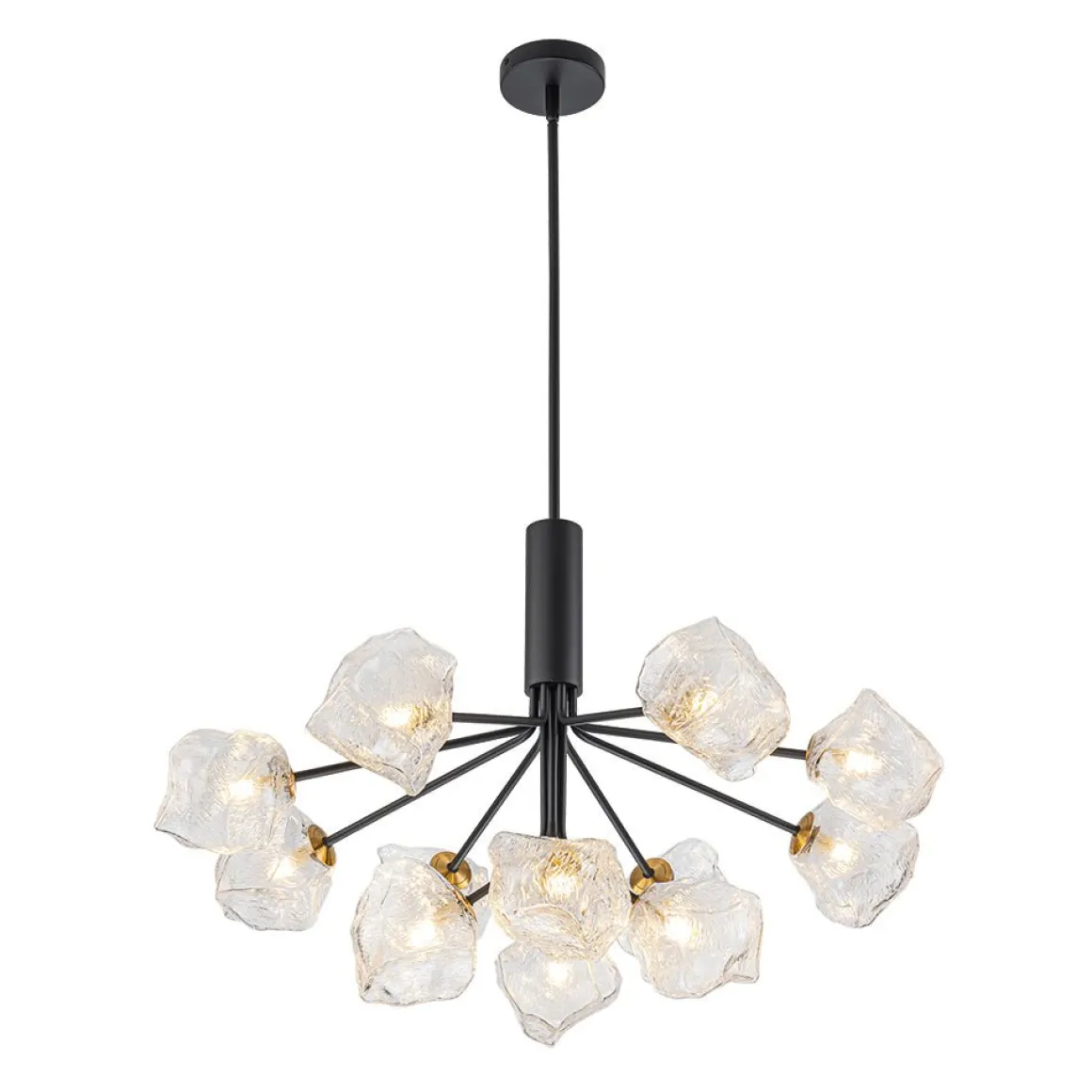 Funky Eclectic Frozen Icy Style Black Sputnik Chandelier