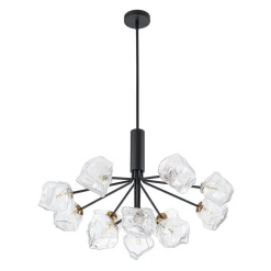 Funky Eclectic Frozen Icy Style Black Sputnik Chandelier