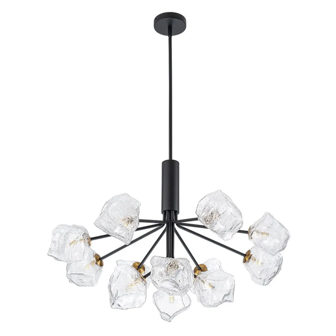 Funky Eclectic Frozen Icy Style Black Sputnik Chandelier