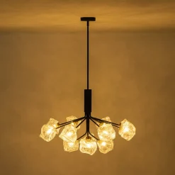 Funky Eclectic Frozen Icy Style Black Sputnik Chandelier