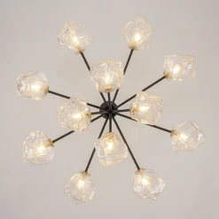Funky Eclectic Frozen Icy Style Black Sputnik Chandelier