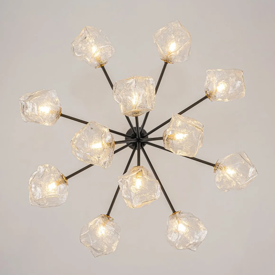 Funky Eclectic Frozen Icy Style Black Sputnik Chandelier