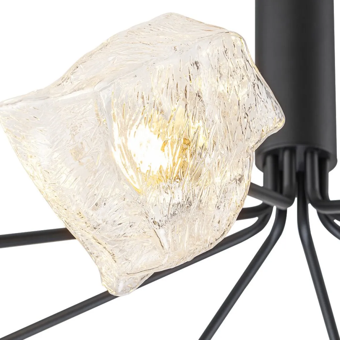 Funky Eclectic Frozen Icy Style Black Sputnik Chandelier
