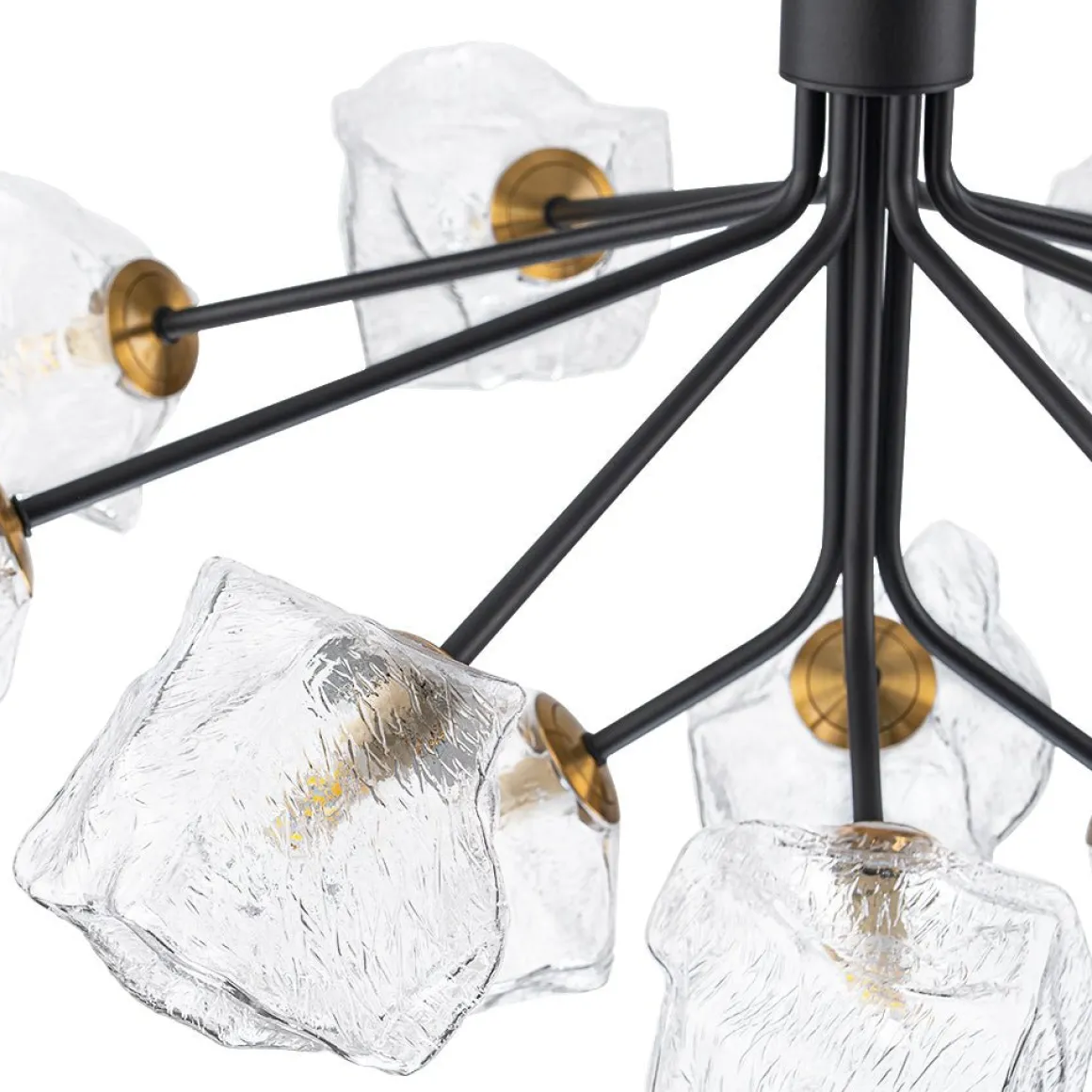 Funky Eclectic Frozen Icy Style Black Sputnik Chandelier