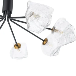 Funky Eclectic Frozen Icy Style Black Sputnik Chandelier