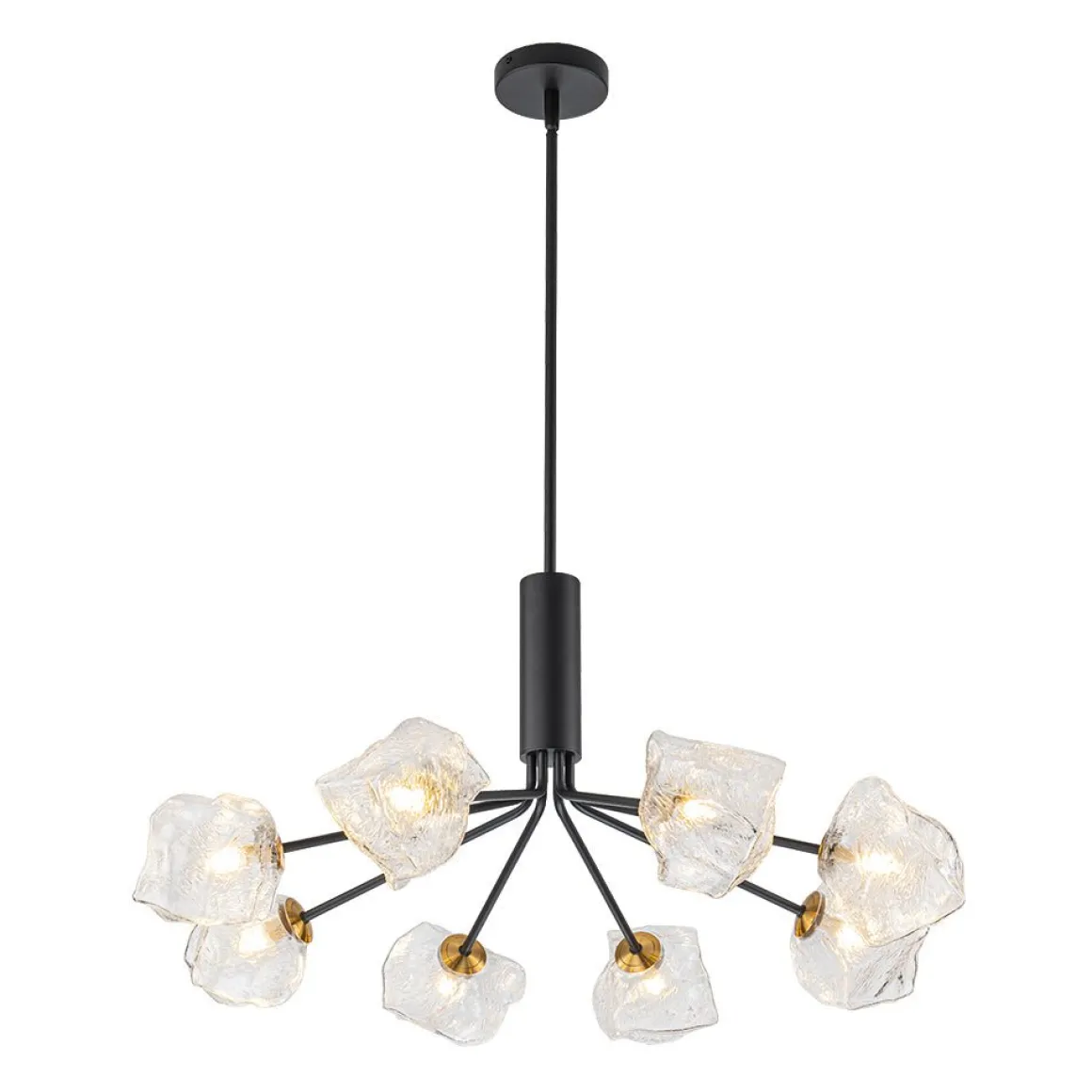 Funky Eclectic Frozen Icy Style Black Sputnik Chandelier