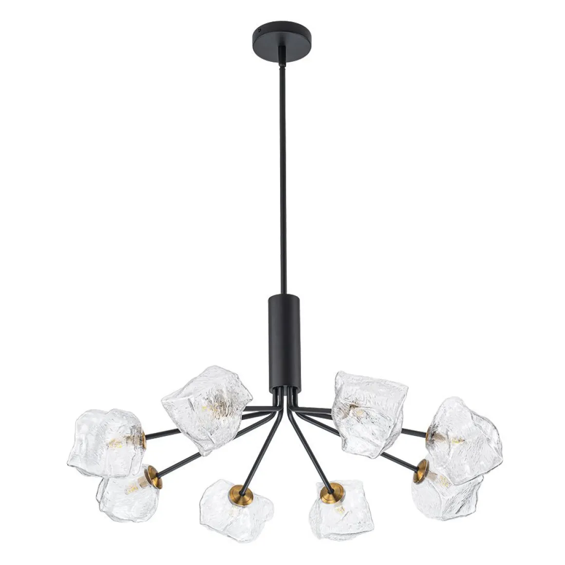 Funky Eclectic Frozen Icy Style Black Sputnik Chandelier