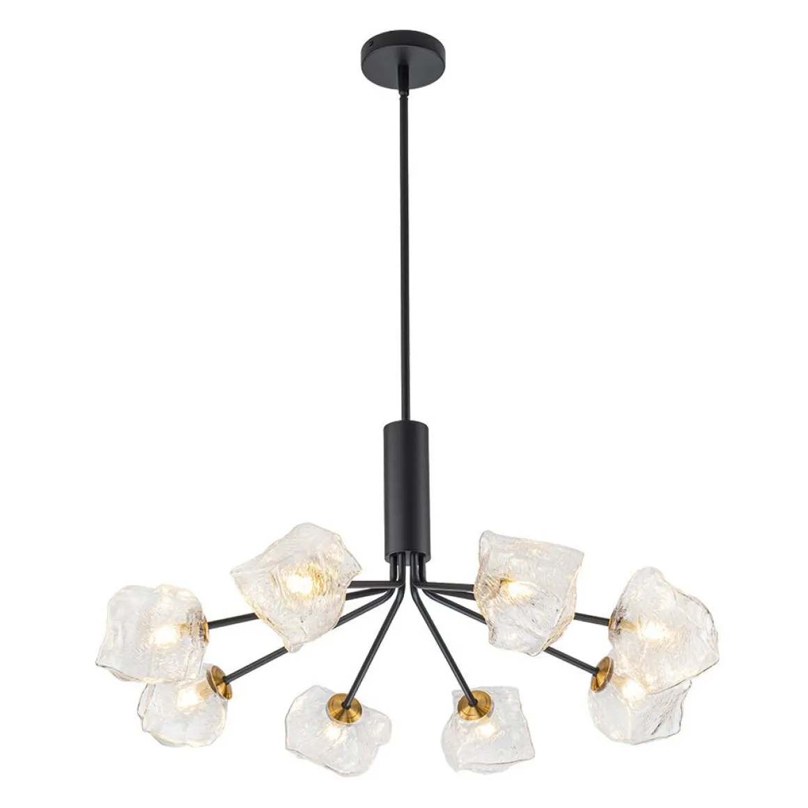 Funky Eclectic Frozen Icy Style Black Sputnik Chandelier