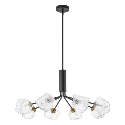 Funky Eclectic Frozen Icy Style Black Sputnik Chandelier