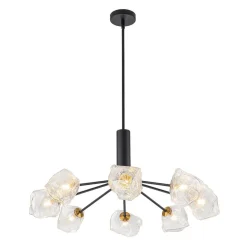Funky Eclectic Frozen Icy Style Black Sputnik Chandelier
