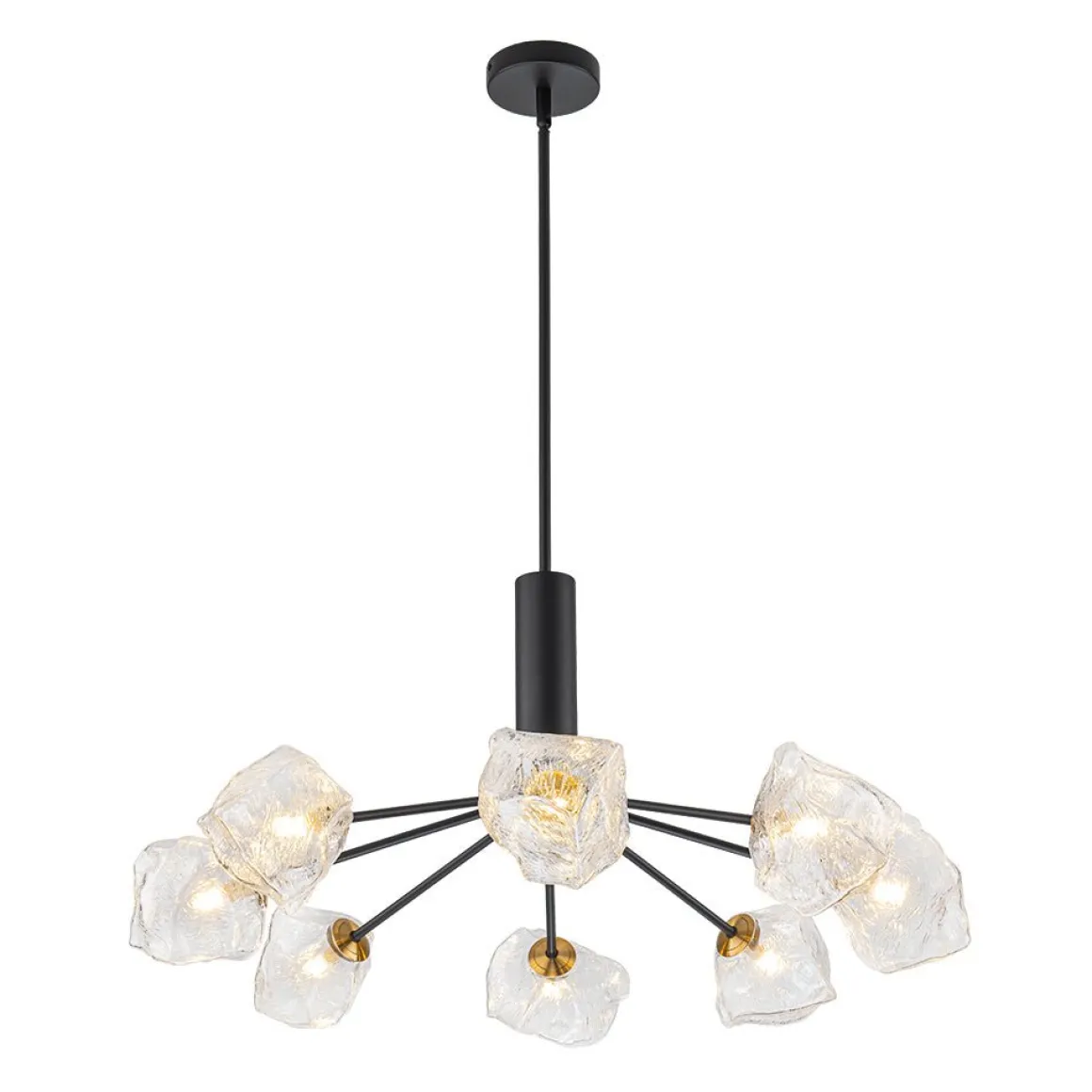 Funky Eclectic Frozen Icy Style Black Sputnik Chandelier