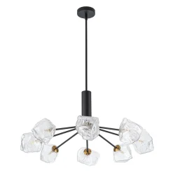 Funky Eclectic Frozen Icy Style Black Sputnik Chandelier