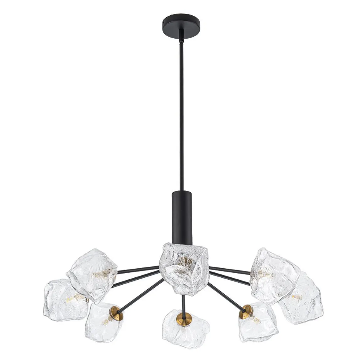 Funky Eclectic Frozen Icy Style Black Sputnik Chandelier